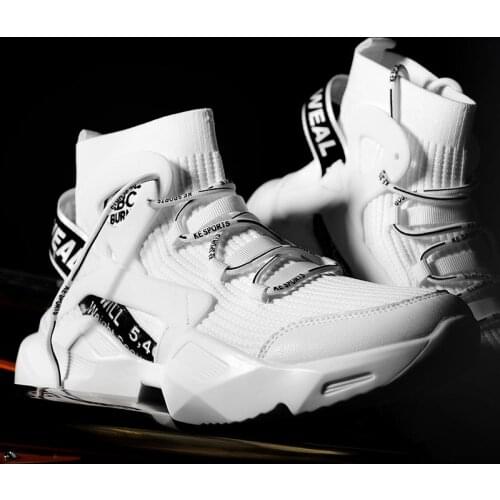 High Top Massive Men Shoes Sneakers Socks Mens Summer Sports Shoes Sport Men Basket Running White Knit Jogging Fitness GMD-0846