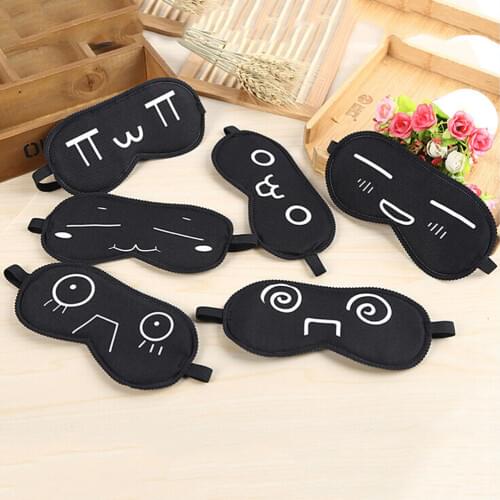 1pc Sleeping Eye Mask Black Eye Shade Sleep Mask Black Mask Bandage On Eyes For Sleeping Emotion Sleep Mask