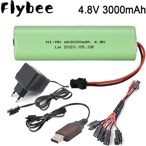 4.8v toys car 3000mah NiMH Battery For Rc toys Cars Tanks Robots Boats Guns 4.8v Rechargeable Battery 4*1.2v AA Battery Pack