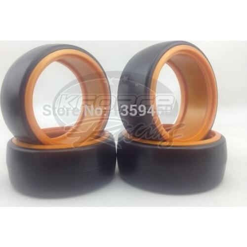 4pcs RC Hard Double Color Drift Tires Tyre(Orange) fits for 1:10 Drift Car 1/10 Drift Tire