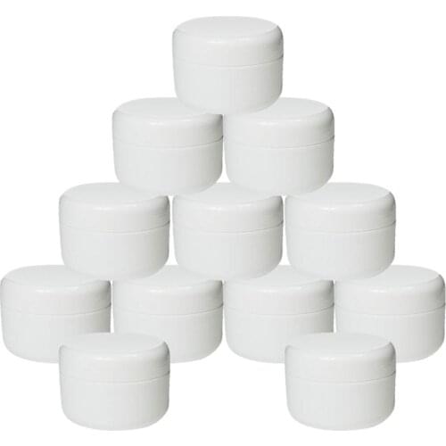 50pcs 10g 20g 30g 50g 100g White Refillable Bottles Travel Face Cream Lotion Cosmetic Container Empty Plastic Makeup Jar Pot