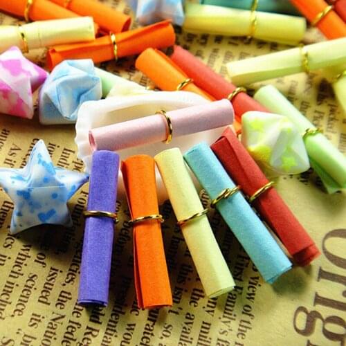 50 pcs Colorful Wishing Scrolls Paper Mix Color Handcraft Love Note Letter DIY Paper Decoration Wishing Bottle Gift 6x2.5cm