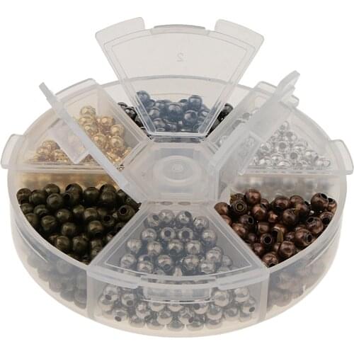 948pcs Spacer Beads Loose Spacer Jewelry Findings 4mm Assorted 6 Color Mixed