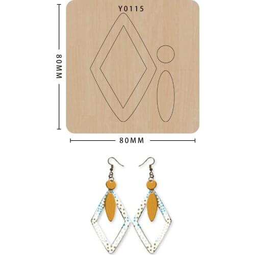 Diamond Cutout Earrings Mold Diy Leather Scrapbooking Wood Die Cutting Templat Suitable For Sizzix Big Shot Machines