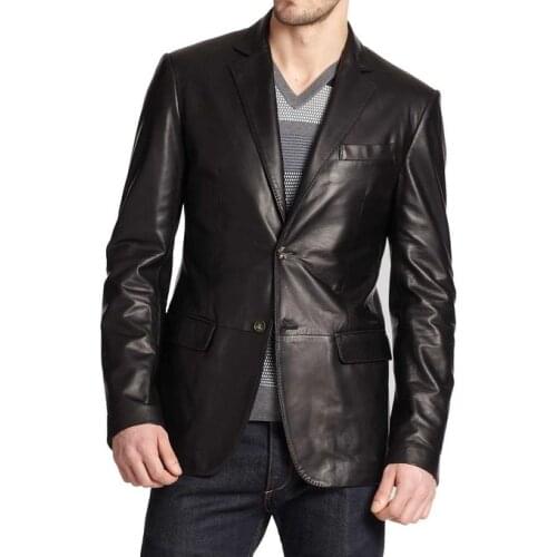 Free shipping.Mens sheepskin suit youth jacket leather leather suit slim fit business casual leather coat.quality