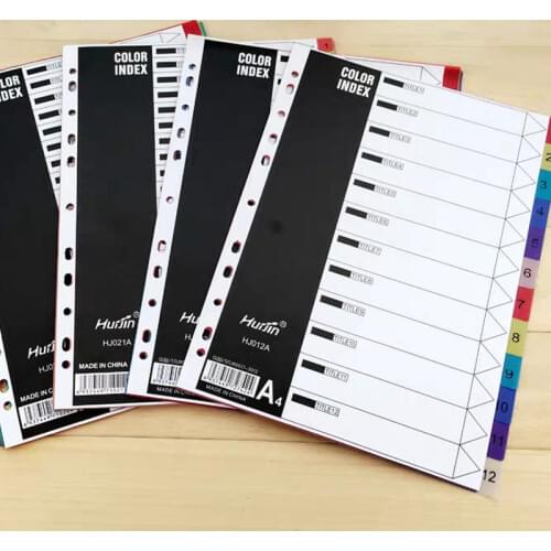 Large A4 11holes Index Divider Loose-Leaf Colored PP Binder Agenda Archives Files Separator Notebook Accessory Stationery Usef