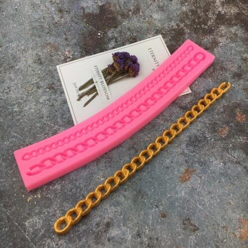 Brand bag thick 2 chain silicone flip sugar cake mold chain DIY baking decorative liquid chocolate tool