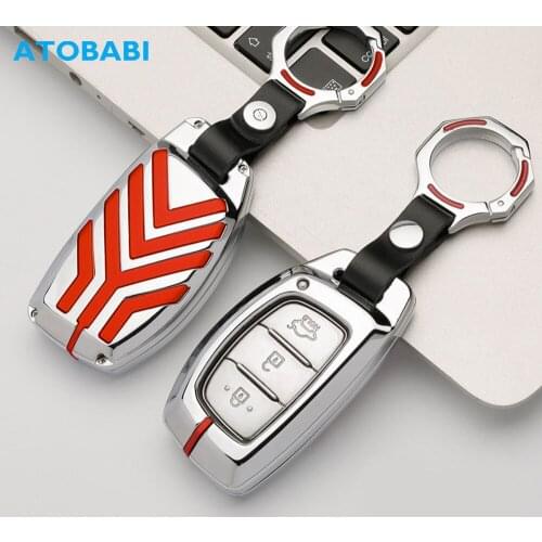 Zinc Alloy Car Key Case For Hyundai Elantra Mistra ix25 New Tuscon ix35 2016 Auto Smart Remote Fob Protector Cover Keychain Bag