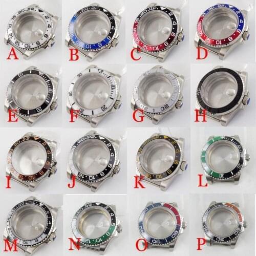 Fit NH35 NH35A Movement Stainless Steel Men 40mm Watch Case with Rotating Bezel Insert Sapphire Crystal