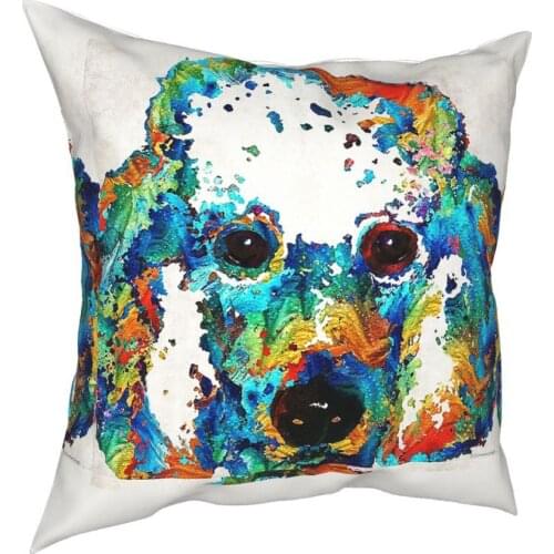 Colorful Poodle Dog Square Pillow Case Cushions for Sofa 45*45cm Cushion Covers