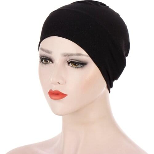 Stretchy Cotton Inner Hijab Caps For Women Muslim Under Scarf Cap Islamic Underscarf Bonnet Musulman Femme Headband Tube Cap