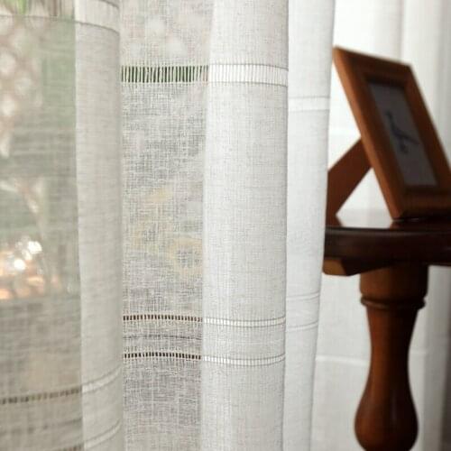 Cotton linen hollow tulle curtains For Bedroom Window Curtain For Living Room Sheer Curtains Blinds Custom Made Drapes curtains