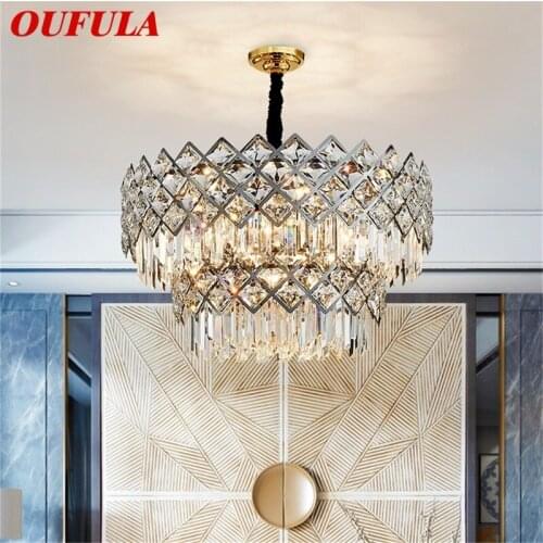 OUFULA Crystal Pendant Light Postmodern Creative Chandelier LED Luxury Lamp For Home Decoration