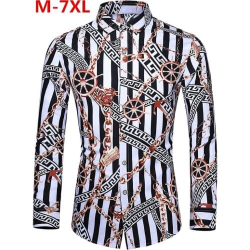 Koszula Autumn New Man Vintage Shirt Men Black Striped Long Sleeve Shirt Oversized Men Casual Slim Fit Office Shirts 5XL 6XL 7XL