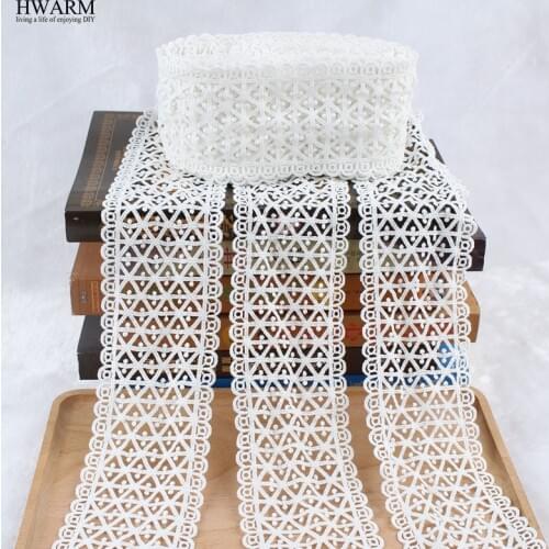 2yards lace fabric ribbon New Bilateral trim Bar Code DIY wedding decoration african lace fabric Milk Silk Geometric Lattice