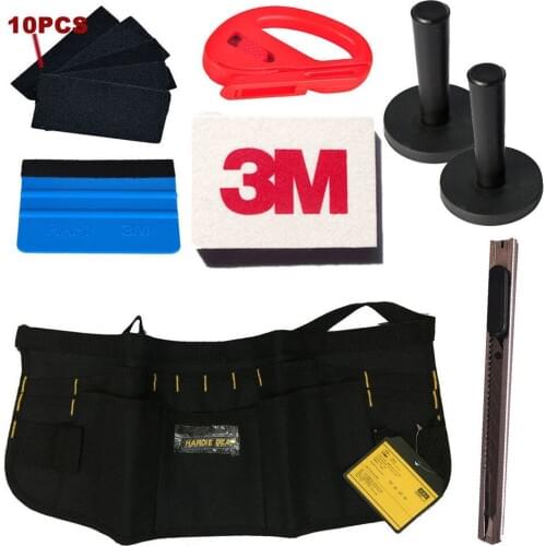 Car Wrapping Installation Tools Kit Vinyl Wrap Bag Squeegee Razor Glove Magnet