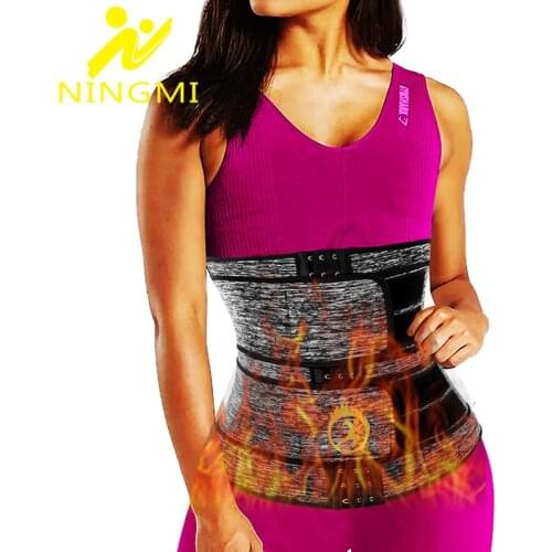 NINGMI Slimming Shapewear Pulling Underwear Women Waist Trainer Slim Body Shaper Tummy Trimmer Neoprene Sauna Belt Fajas Cincher