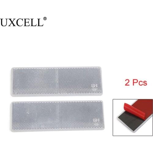 UXCELL 2Pcs White Plastic Reflective Plate Adhesive Reflector 145Mm X 50Mm For Car