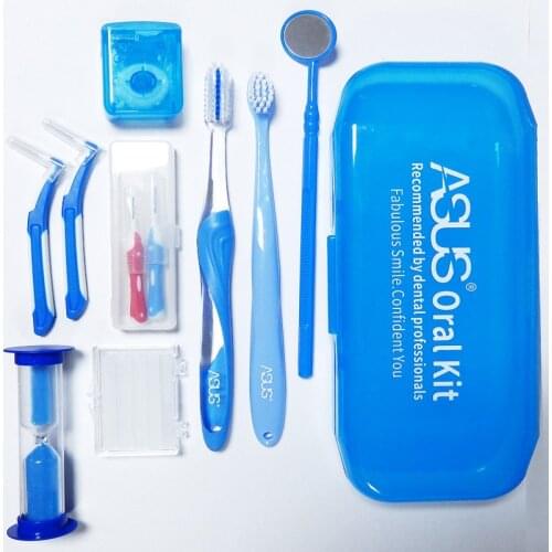 Portable Oral Clean Tool Orthodontic Oral Care Kit Tooth Brush Mouth Mirror Interdental Brush Dental Floss Orthodontic Clean Kit