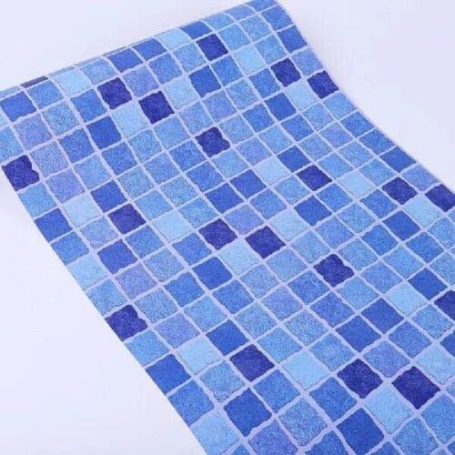PVC Mosaic Tiles Wallpaper Bathroom Toilet Pool Waterproof Stickers Kitchen Oilproof Wall Stickers DIY Self-adhesive Home Decor