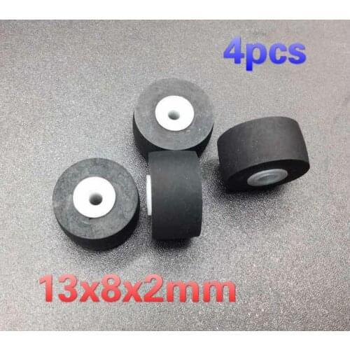 4pcs 13mmx8x2 for walkman wheel belt pulley rubber audio pressure recorder cassette deck pinch roller tape Stereo player