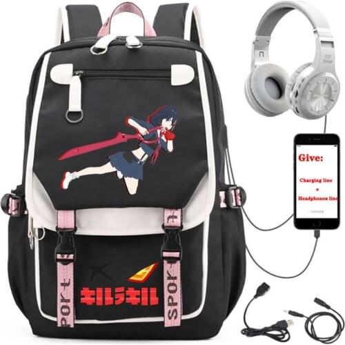 Anime KILL la KILL backpack Unisex Travel Backpack student School book Bag USB Charging teenagers Laptop packsack