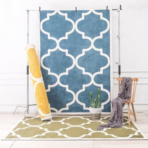 Quatrefoil pattern living room rug,Moroccan Trellis Design Area Rug, large size decorative bedside carpet, modern type