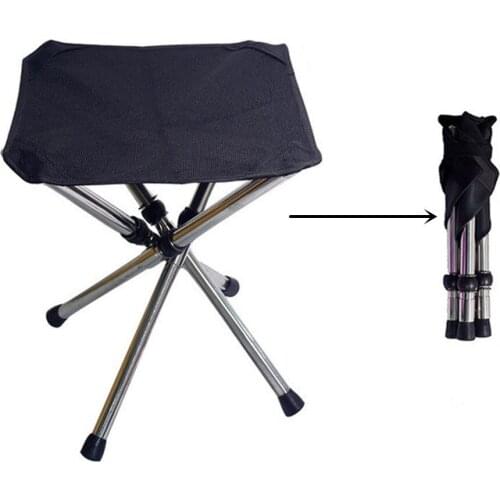 Retractable Folding Stool Portable Collapsible Fishing Chair Stool Light Weight Easy Carry Foldable Stool for Camping Hiking BBQ