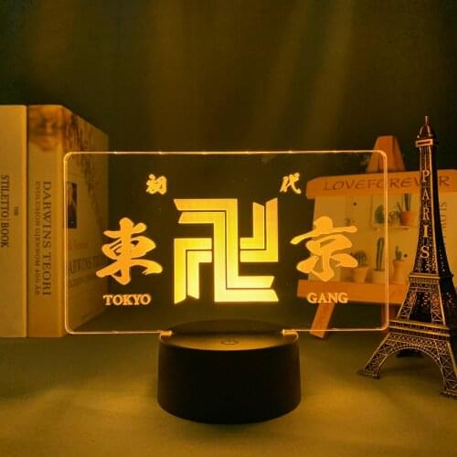 Anime LED Light Tokyo Revengers for Kids Child Bedroom Decoration Birthday Gift Room Decor Desk Manga 3d Lamp Tokyo Revengers