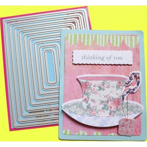 Cutting dies A2 Round Corner Rectangle Scrapbook DIY Craft Metal Stencil Surprise Creation dies