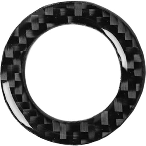 Interior Carbon Fiber Engine Start Stop Ignition Ring Cover Trim Key Ring Car Decorative Sticker Decals Auto Accessories