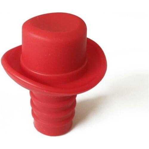 100pcs/lot Hat Shape Silicone Wine Bottle Stopper Preservation Wine bottle Stoppers Kitchen Wine Champagne Stopper