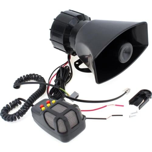 100W 12V 5 Sounds Car Truck Speaker Super Loud Siren Horn 105dB with MIC Micorphone for motorcycles mopeds cars trucks