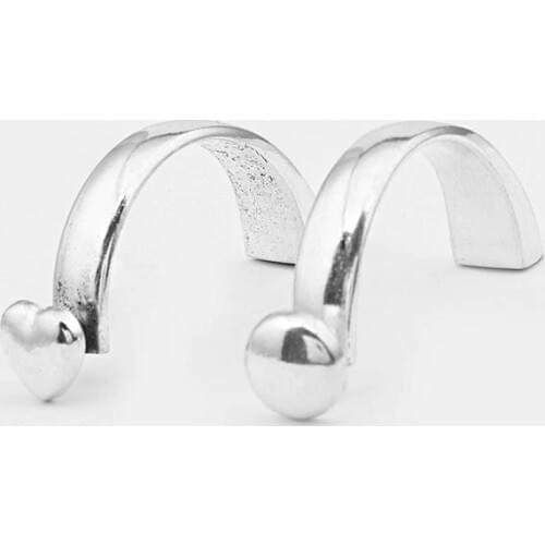 3pcs Half Cuff Clasp Heart Round Shape Hooks Clasp For 5mm Round Leather Cord Bracelet Jewelry Making Findings