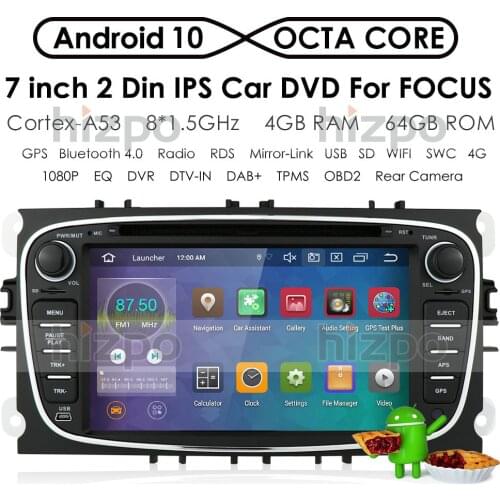 4G + 64G Android 10 Car DVD for FORD Focus S-MAX C-MAX 2006-2012 Mondeo Galaxy Kuga Multimedia Player GPS Stereo Auto Radio