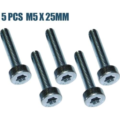 5pcs M5x25mm T27 Insert Torx Screws Alloy Steel Machine Screws Replaces Cut Off Saws Lathe Tool