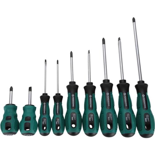 PENGGONG 9 Pcs Screwdriver Set Magnetic Phillips Slotted Plastic Handle Convenient Bag Repair Tools