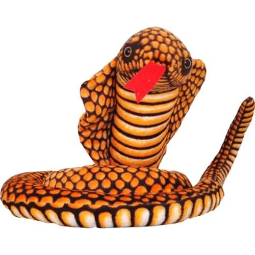 BOLAFYNIA Children Plush Stuffed Toy Simulation Cobra snake Baby Kids Toy for Christmas Birthday gift