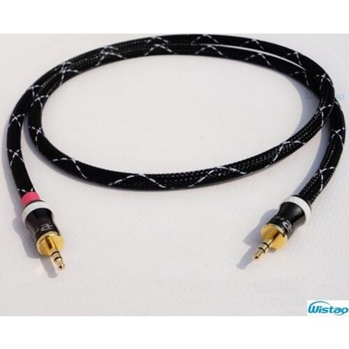 IWISTAO HIFI 3.5mm to 3.5mm Signal Cable Gold-plated Budweiser Terminal American Canare Wire for Record Cables DIY Free Shipping