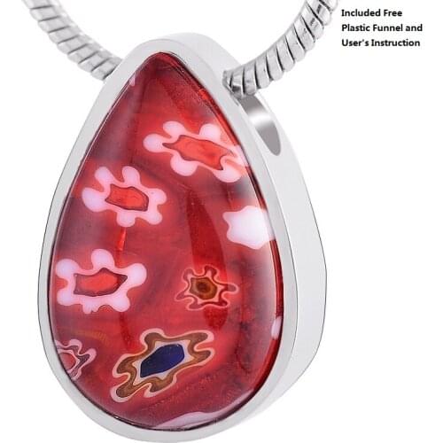 KLH8476-1 Tiny Pretty Teardrop Urn Necklace Cremation Jewelry Memorial keepsake Pendant for Ashes