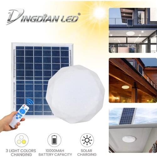 30W solar lamp bedroom ceiling lamp living room balcony corridor lighting three-color dimming with remote control