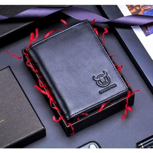 Cow Leather Male Genuine Leather Wallets Men Wallet Credit Business Card Holders Vintage Brown Leather Wallet Purses High Qualit