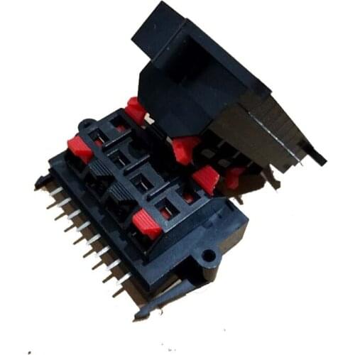Wholesale 2pcs 8PIN PUSH Red and Black Spring Push Type Speaker Cable wire Loudspeaker Audio Terminal Board Connector -wp8--11