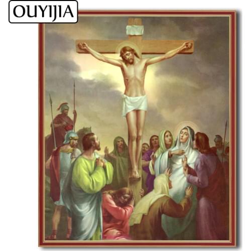 OUYIJIA Oil God 5D DIY Religion Jesus Art Christ Diamond Painting Embroidery Diamond Rhinestone Mosaic Decoration Cross Stitch