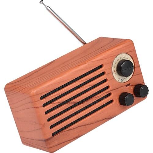 Portable Wooden Speaker Wireless Bluetooth Sound Box FM Radio AUX IN Subwoofer Build-in mic Support TF Card for Computer phones
