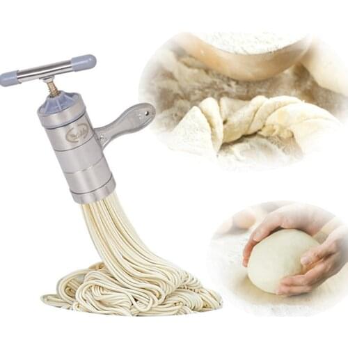 Stainless Steel Handheld Noodle Maker Manual Press Noodle And Pasta Machine For Kitchen Tool With 5 Blade Knife Easy Operation