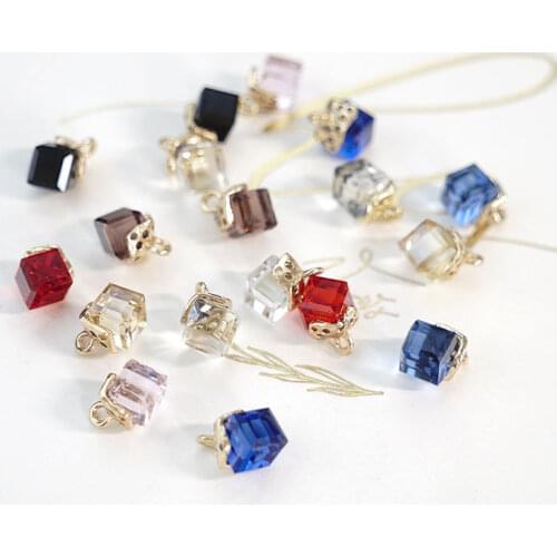 Super flash new crystal pendant square alloy wedding pendant pendant necklace bracelet accessories clothing crafts production