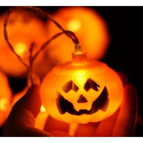 10/20LED Halloween Pumpkin String Lights LED Pumpkin Holiday Lights Decor Indoor Outdoor Outside Party Yard Decorations Scary