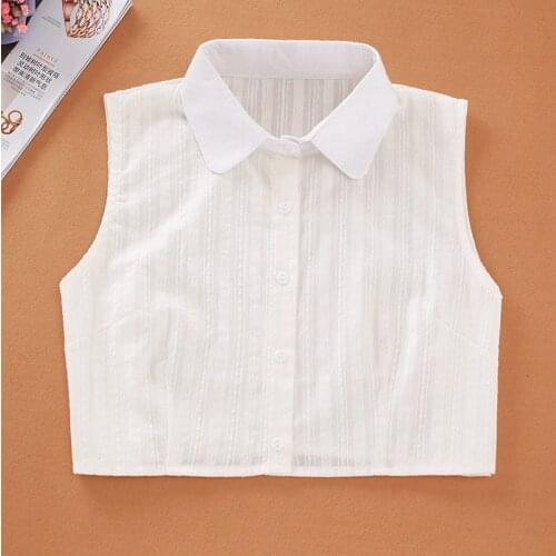 Spring summer Korean fake female shirt silk chiffon sweater decoration Vest Shirt new black ribbons peter pan detachable collar