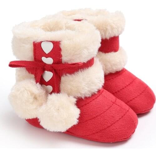 0-18M Winter Snow Boots for Newborn Baby Girls Booties Keep Warm Plush Inside Anti-slip Baby Infant Toddler Cute Bottom Shoes